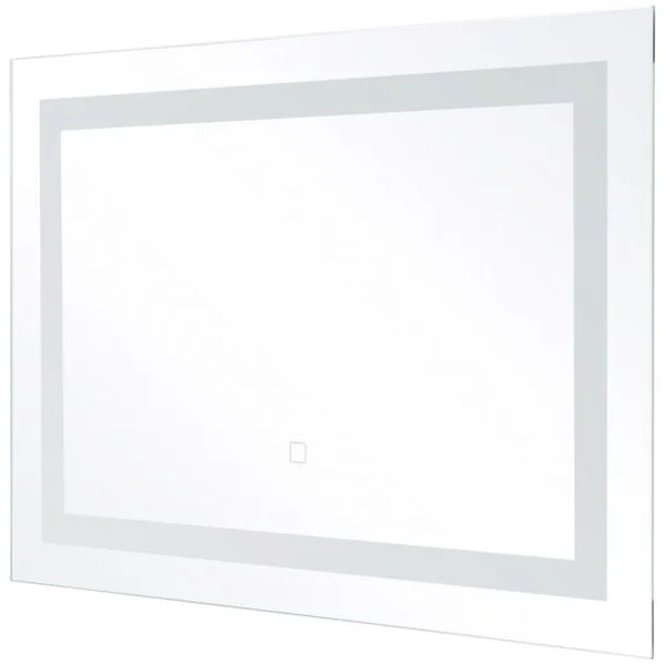 Miroir de Salle de Bain Rectangulaire Mural avec Éclairage LED Intégré et Intelligent en Verre, 70x50x5,5cm, Blanc