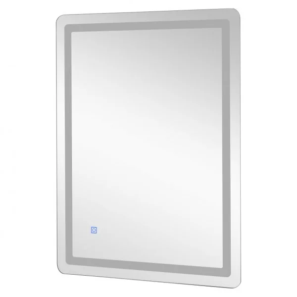 Miroir Mural de Salle de Bain avec Éclairage Led Intégré 50 000h et Commutateur Intelligent 12 V 80x60cm Blanc