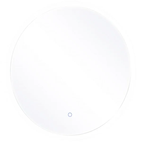Miroir Mural Ovale Éclairage LED Intégré et Commutateur Intelligent pour Salle de Bain en Verre, 60x60x5,5cm, Blanc