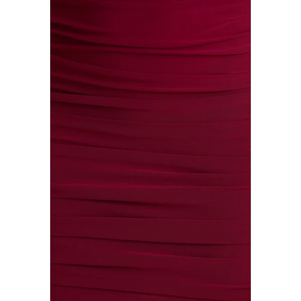 Missy | Mini-robe bordeaux avec manche cape et détails froncés