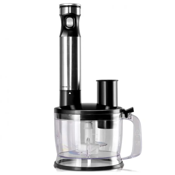 Mixeur Multifonction Inox 1000W Batteur Electrique avec Mélangeur 700ml et Chopper 500ml 1000ml Bol de traitement des aliments Noir