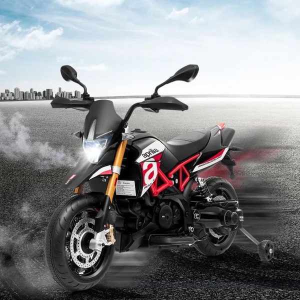 Moto Electrique pour Enfants 12V avec Lumières LED Musique MP3 Roues Antidérapantes 37-95 mois