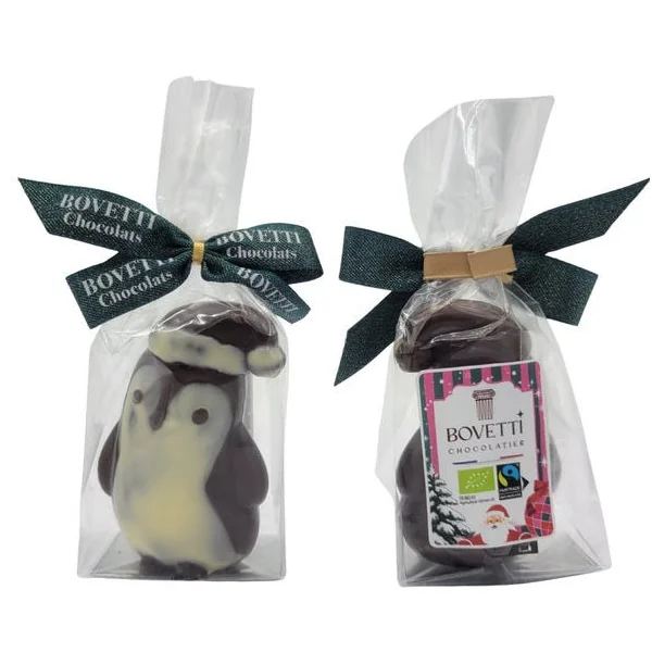 Moulage pingouin de Noël chocolat noir 40g