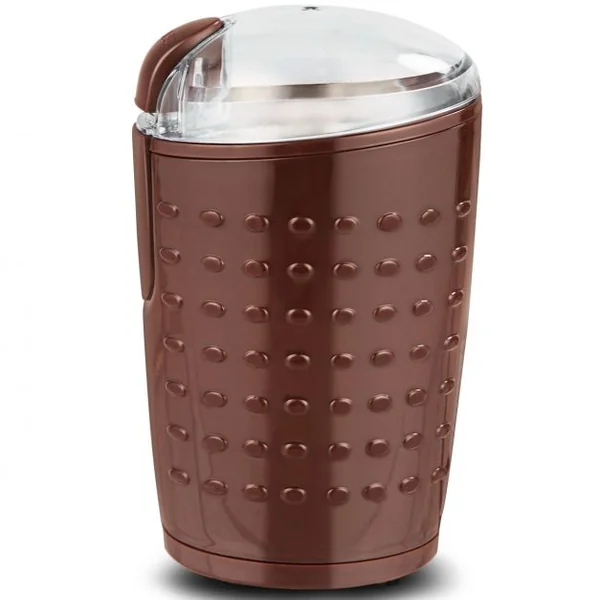 Moulin à Café Electrique 150W Broyeur à Café pour Grains à Moudre Lames en Acier Inoxydable, 11,7x10x18cm, Brun