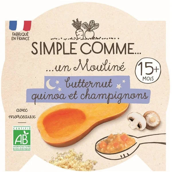 Mouliné Butternut quinoa et champignons assiette 230g