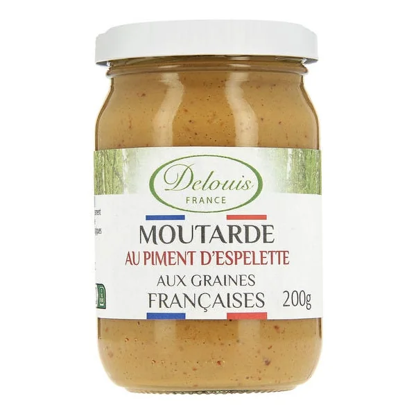 Moutarde au piment d'Espelette aux graines françaises 200g