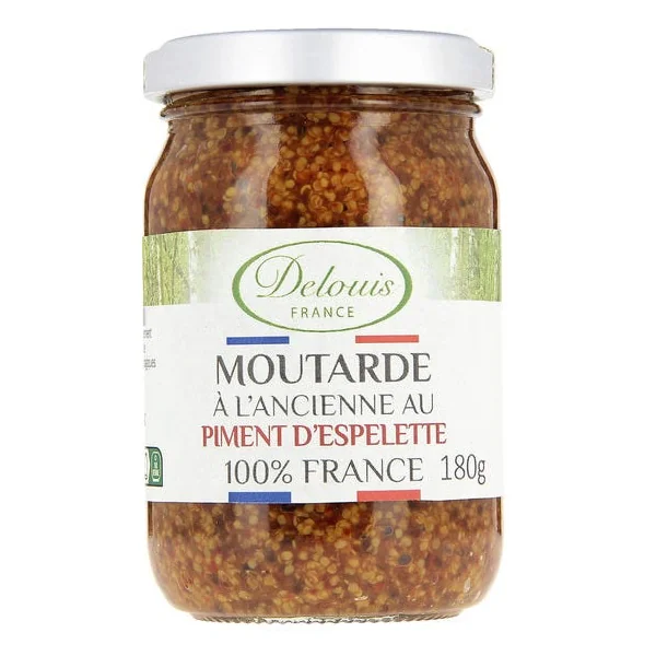 Moutarde à l'ancienne au piment Espelette 180g