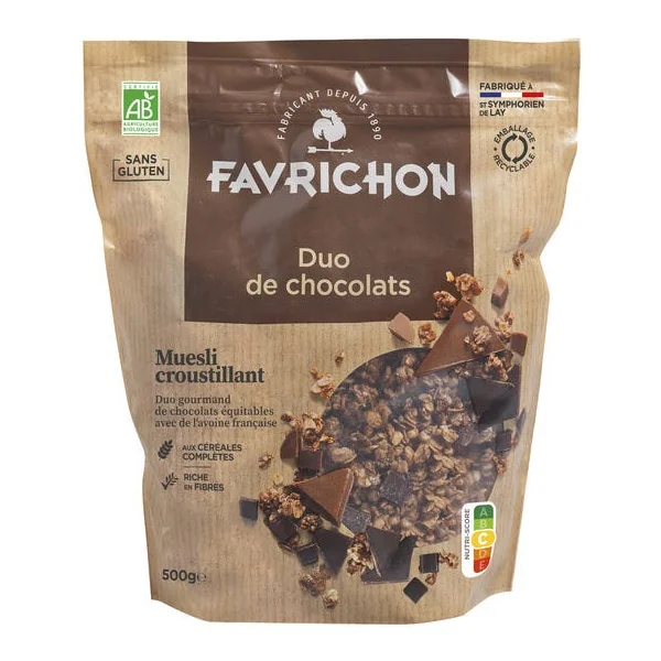 Muesli croustillant chocolat noir & lait 500g