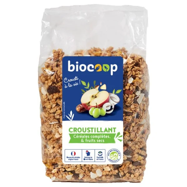 Muesli croustillant et fruits secs