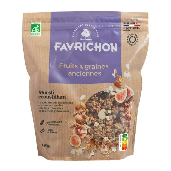 Muesli croustillant fruits graines anciennes 450g