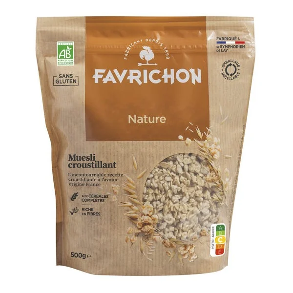 Muesli croustillant nature avoine & riz 500g