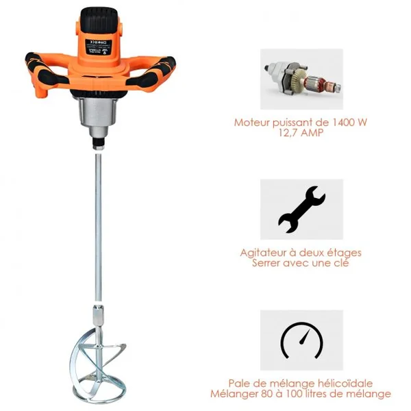 Mélangeur Malaxeur Electrique 230v-50Hz 1400W Vitesses Réglable entre 0 - 900rpm/min