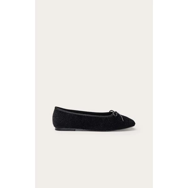 Noir Ballerine En Peau De Poney