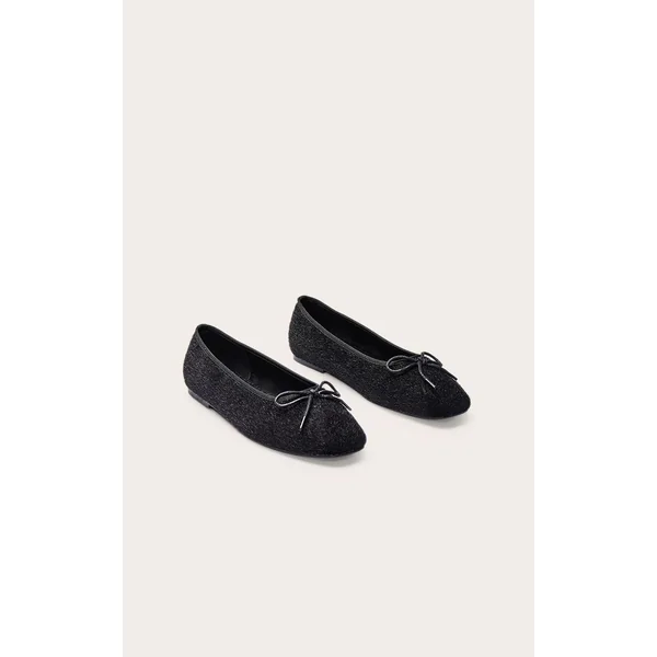 Noir Ballerine En Peau De Poney