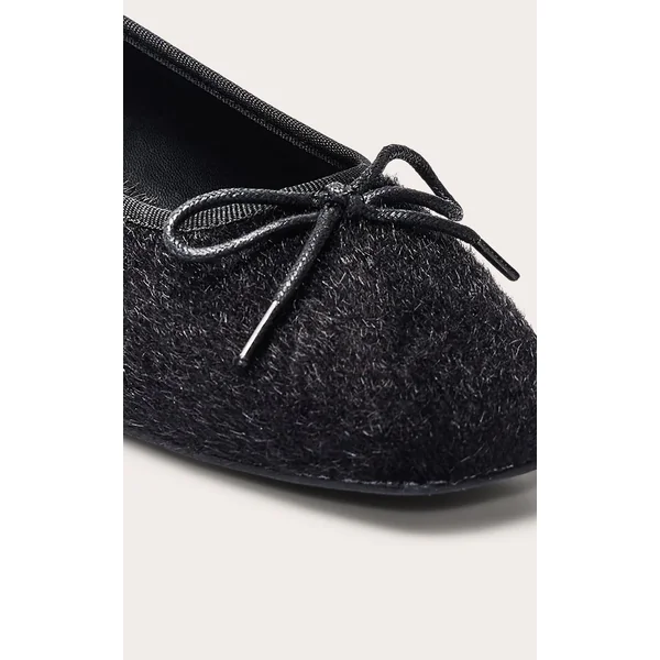 Noir Ballerine En Peau De Poney