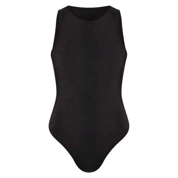 Noir Body Moulant Basique À Encolure Nageur