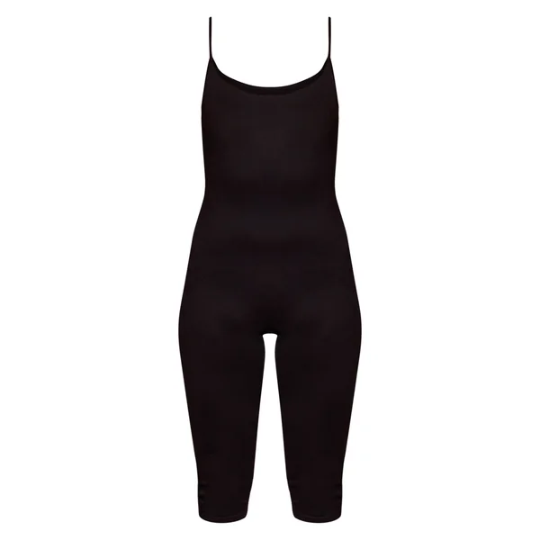 Noir Combinaison Capri En Jersey Moulant À Fines Bretelles