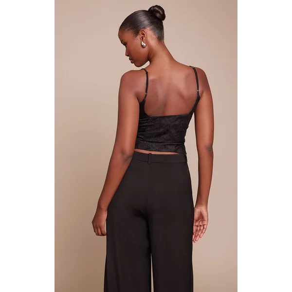 Noir Corset À Lacets Avec Bretelles