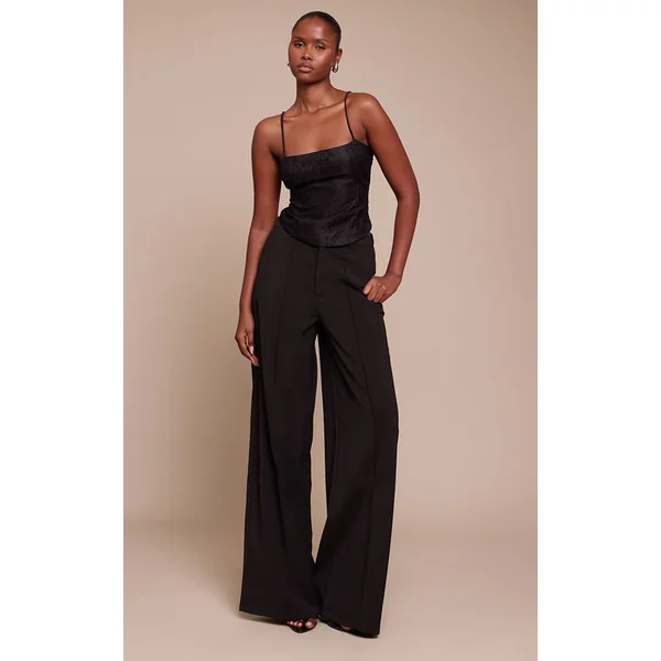 Noir Corset À Lacets Avec Bretelles
