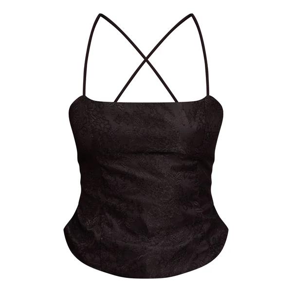 Noir Corset À Lacets Avec Bretelles