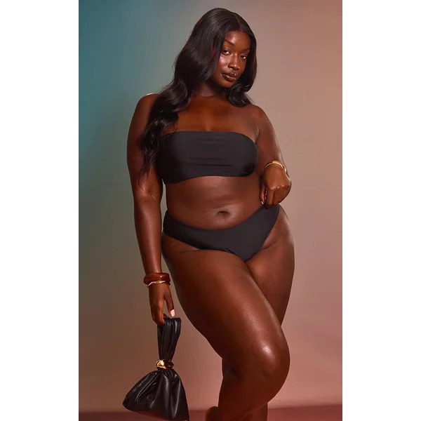 Noir Haut De Bikini Bandeau Mix & Match Grande Taille