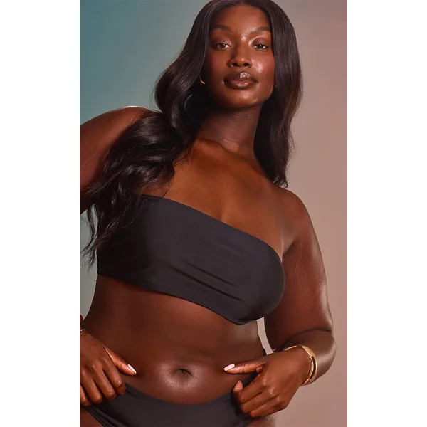 Noir Haut De Bikini Bandeau Mix & Match Grande Taille