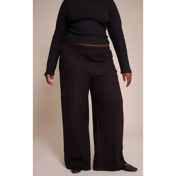 Noir Jogging Large À Pinces Toucher Doux Grande Taille