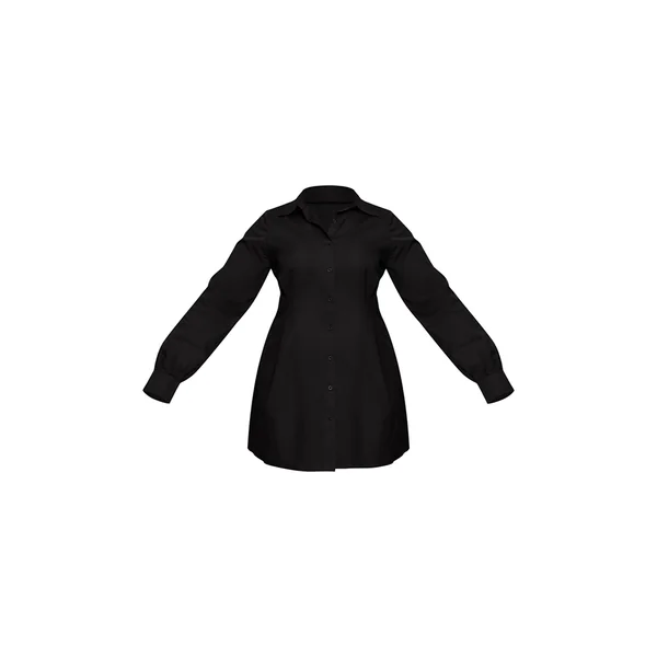 Noir Robe Chemise Cintrée À La Taille En Popeline De Coton Grande Taille