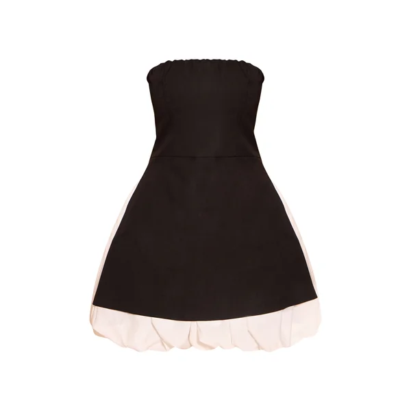 Noir Robe Droite Bustier Cintrée À Ourlet Bouffant