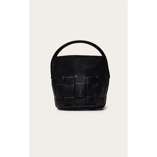 Noir Sac Bandoulière En Synthétiquecuir Souple Avec Détail Tressé