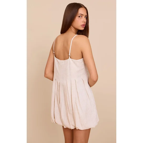Non Coloré Robe Courte Plissée En Tissu Texturé