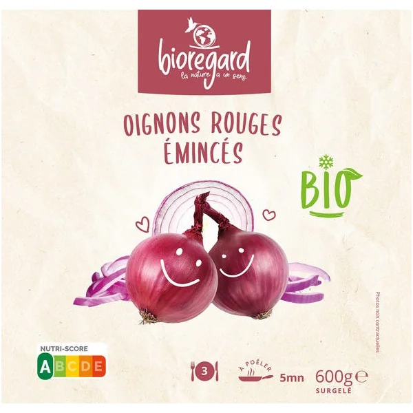 Oignons rouges émincés 600g