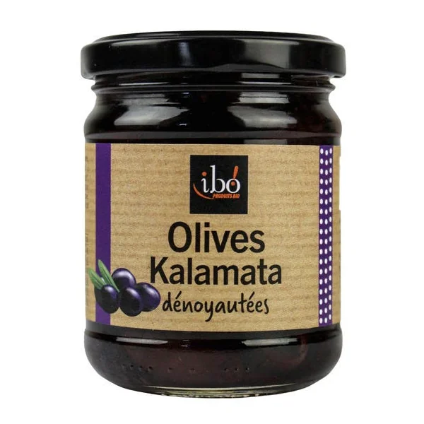 Olive noire Kalamata dénoyautée 100g net égoutté