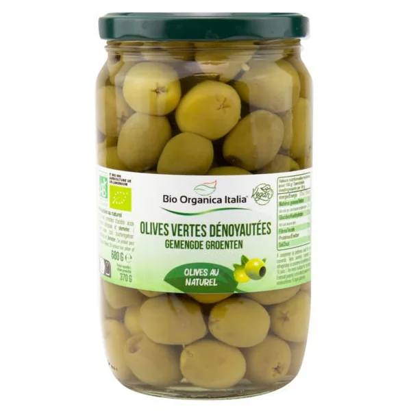 Olive verte dénoyautée 370g net égoutté