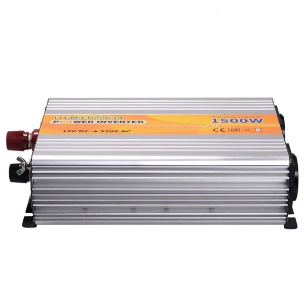 Onduleur Portable Convertisseur USB 5V 500MA Fréq: 50HZ Puissance Nominale 1500W Crête 3000W Entrée 12V Sortie 220V, Noir