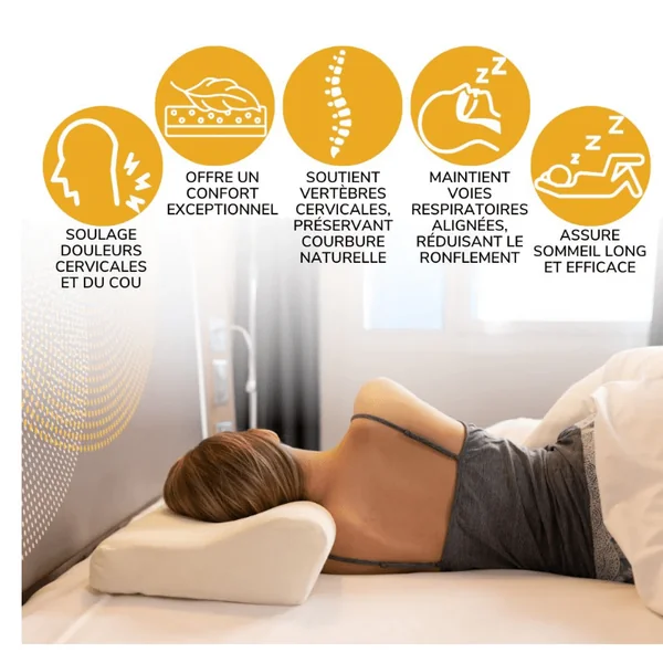 OREILLER CERVICAL DE LUXE AVEC TAIE SUPPLEMENTAIRE INPHYSIO - Oplus Médical