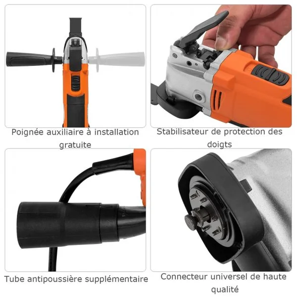 Outil Multifonction Oscillant 300W avec 15 Accessoires 6 Vitesses Variables