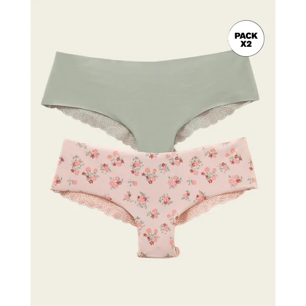 Pack de 2 culottes coquines avec dentelle