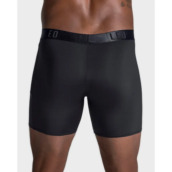 Pack de 4 boxers de sport longs avec poche latérale en microfibre