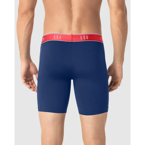 Pack de 4 boxers de sport longs avec poche latérale en microfibre