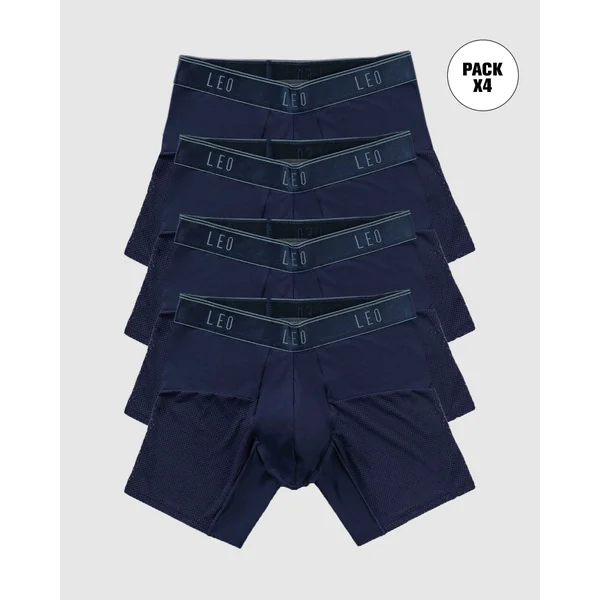 Pack de 4 boxers médium à séchage rapide avec collants en microfibre respirante