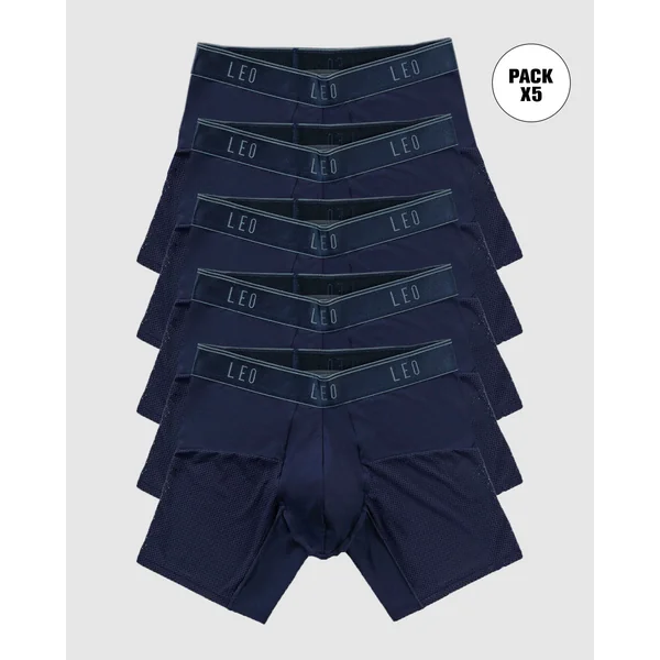 Pack de 5 boxers médium à séchage rapide avec collants en microfibre respirante