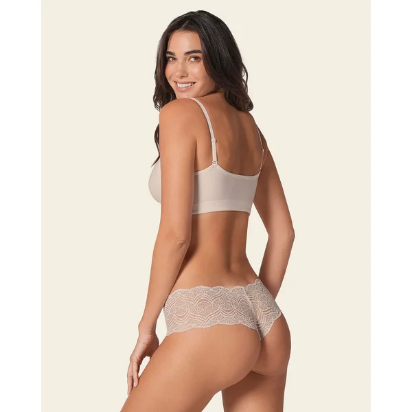 Pack de 5 culottes coquines en dentelle avec transparences et bords arrondis