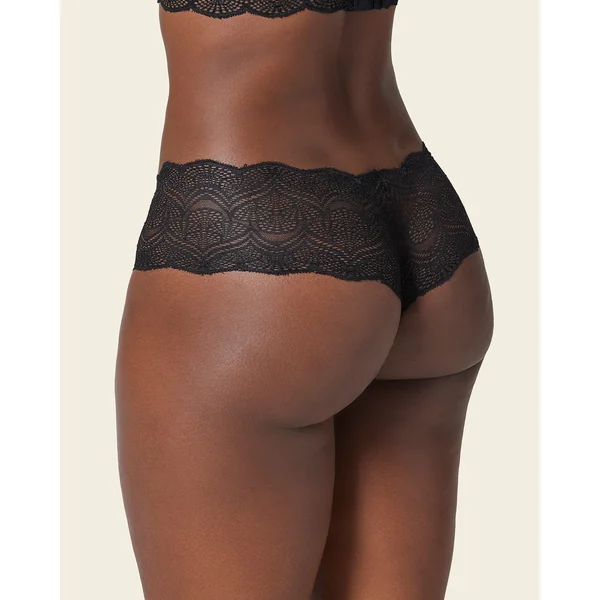 Pack de 5 culottes coquines en dentelle avec transparences et bords arrondis