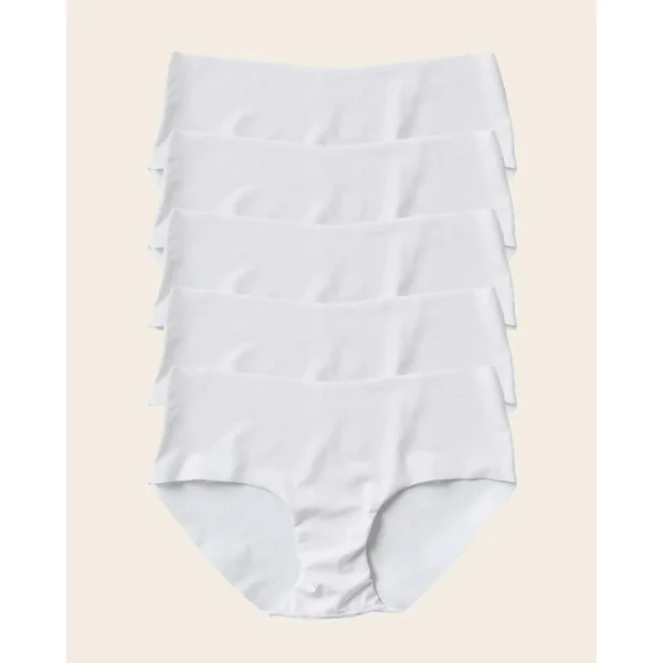 Pack de 5 culottes hipster invisibles ultra plates sans élastiques et peu de coutures