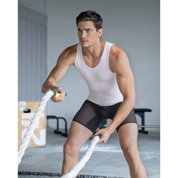 Pack de 5 T-shirts à compression modérée au niveau de l'abdomen et des lombaires en coton élastique