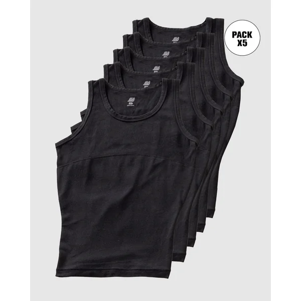 Pack de 5 T-shirts à compression modérée au niveau de l'abdomen et des lombaires en coton élastique