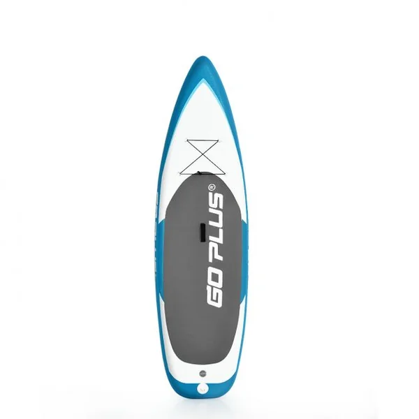 Paddle Gonflable pour Adulte avec Pagaie Ajustable et Accessoires Capacité 113 kg en PVC, 305x76x15cm, Blanc et Vert
