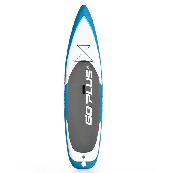 Paddle Gonflable pour Adulte avec Pagaie Ajustable et Accessoires Capacité 150 kg, en PVC, 335x76x15cm, Blanc et Bleu