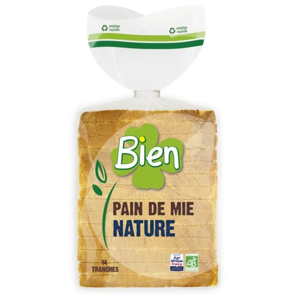 Pain de mie nature sans sucres ajoutés tranché 500g